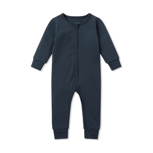Rib Fitted One-Piece Romper, 12-18 M