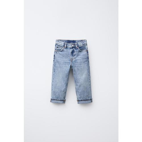 STRAIGHT FIT JEANS - Mid-blue | ZARA United States