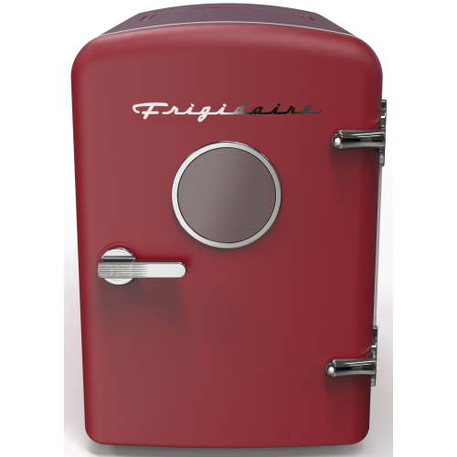 Frigidaire 6 Can Mini Fridge, 4L Portable Personal Cooler – Retro Skincare Fridge, Small Compact Refrigerator, Red