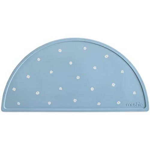 mushie Silicone Placemat for Kids | BPA-Free Non-Slip Design (White Daisy)