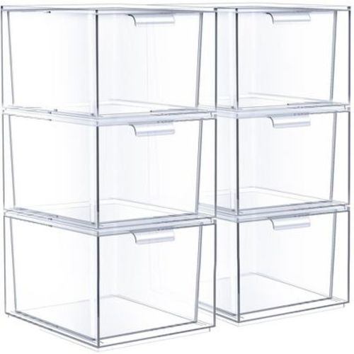 Sorbus 4 pack Stackable Acrylic Drawers - Versatile, Space-Saving Storage Solution for Home, Kitchen, and Bathroom