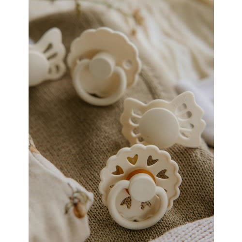 FRIGG BabysFirst Pacifier, 4-Pack, Floral Cream