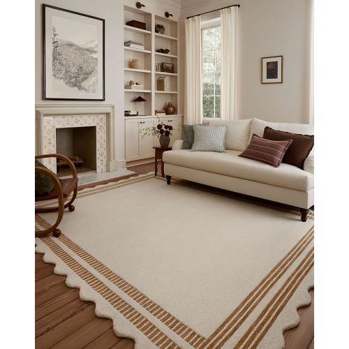 Loloi Chris Loves Julia Scottie Collection SCO-01 Ivory/Rust 5'-0" x 7'-6", .87" Pile Height, Area Rug