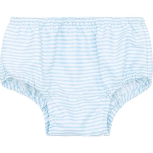 Powder Blue Stripe Diaper Bloomer Cover - Minnow | Maisonette