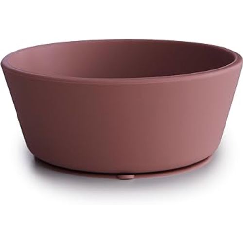 mushie Silicone Suction Bowl | BPA-Free Non-Slip Design (Woodchuck)