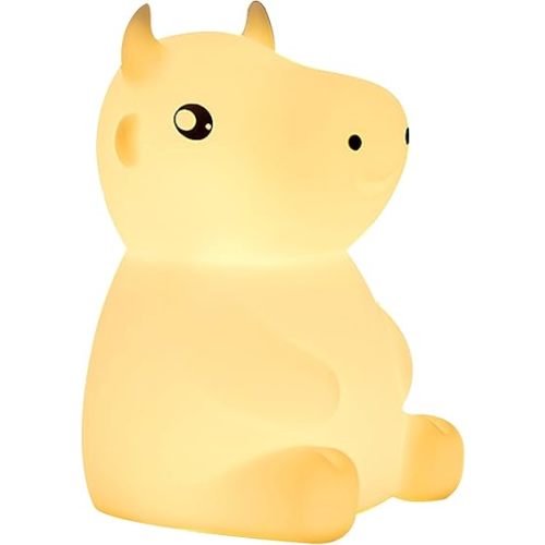 QANYI NRITY, Cute Night Light for Kids-7 Color Changing Silicone Cow LED Nightlight, Nursery Lamp with Timer ,Cow Room Dcor Lamp for Toddler, Baby, Boys, Children Gift,Bedroom