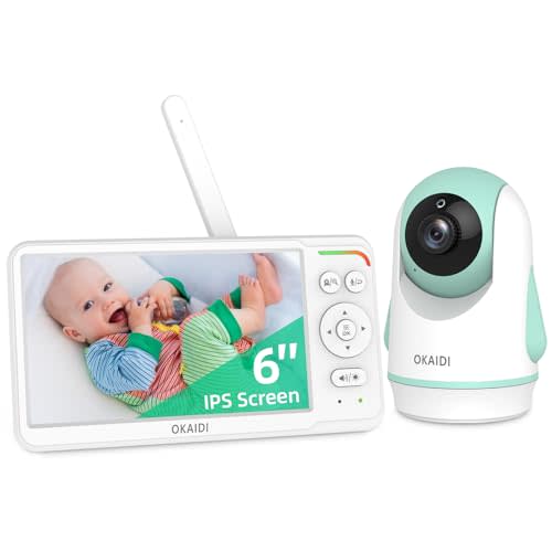 OKAIDI Baby Monitor with Camera and Audio,6" IPS Screen Baby Camera Monitor with 30H Battery,1000ft Range,Night Vision,Baby Monitor No WiFi,2-Way Talk & 150 Languages Support(Ideal for Home & Travel)
