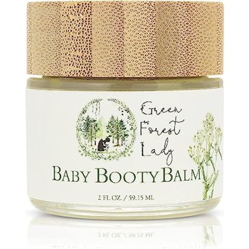 The Green Forest Lady Baby Booty Balm | Organic Diaper Cream | Baby Butt Cream | Soothing Diaper Balm | 2 Fl. Oz.