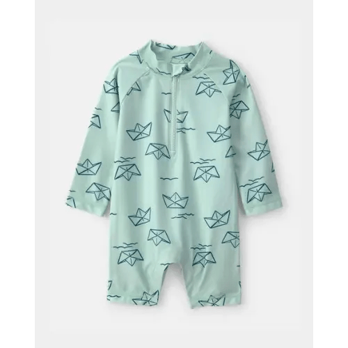 Baby Boy Boat Long-Sleeve Rashguard - Turquoise | Carter's
