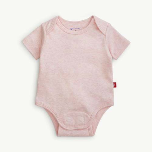 pink melange organic cotton magnetic bodysuit – Magnetic Me