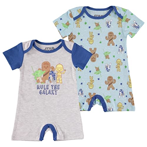 STAR WARS Newborn Baby Boys Infants Snap Suit Rompers 2 Pack