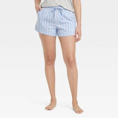 Women's Striped Cotton Pajama Shorts - Auden™ M: Relaxed Fit, Midweight Fabric, Full Waistband Elastic, 3" Inseam