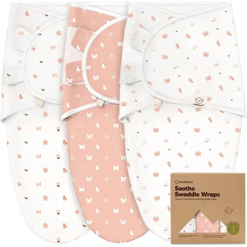 3-Pack Organic Baby Swaddle Sleep Sacks - Swaddles for Newborns, Infant 0-3 Months, Baby Girls, Boys, Soft & Snug Newborn Sleep Sack, Nursery Swaddling Blankets (Butterflies)
