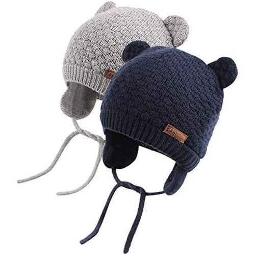 XIAOHAWANG Baby Hat Cute Bear Toddler Earflap Beanie Warm for Fall Winter