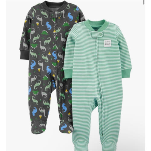 Simple Joys by Carter's Baby Boys' 2-Way Zip Thermal Footed Sleep and Play, Pack of 2