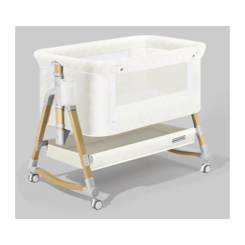 HARPPA Cuddly 3-in-1 Baby Bassinet Bedside Sleeper for Reflux | Attaches to Bed, Adjustable 5 Heights, Non-Toxic & CPSC Certified | Sturdy Aluminum Frame, Portable Wheels, Tool-Free Setup, Gentle Rocking | Perfect for Newborns, Infants, Small Spaces & Saf