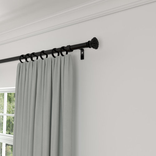Alcott Hill® Adjustable Single Metal Curtain Rod Overall Width x 0.78" Wayfair