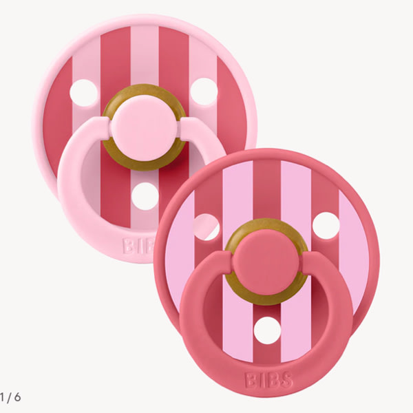 BIBS STUDIO 2 Pack Block Pacifiers - Baby Pink Coral Mix – Bibsworld store US