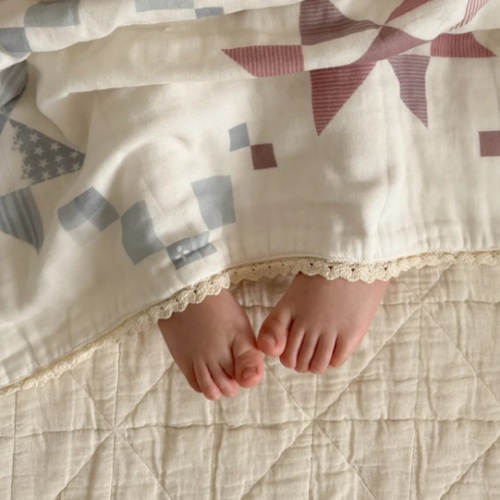 Vintage American Flag Quilt 6 Layer Gauze Blanket