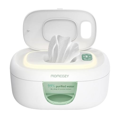 Momcozy Baby Wipe Warmer, Innovative Spring Design, Large Capacity Wipes Dispenser, Fast and Even Heating, 4 Modes of Temperature Heating Control, Diaper Wipe Warmer with Night Light - Green
