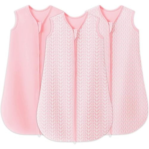SWEET DOLPHIN 3 Pack Baby Sleep Sack - 100% Cotton 2-Way Zipper TOG 0.5 Infant Wearable Blanket, Newborn Essentials