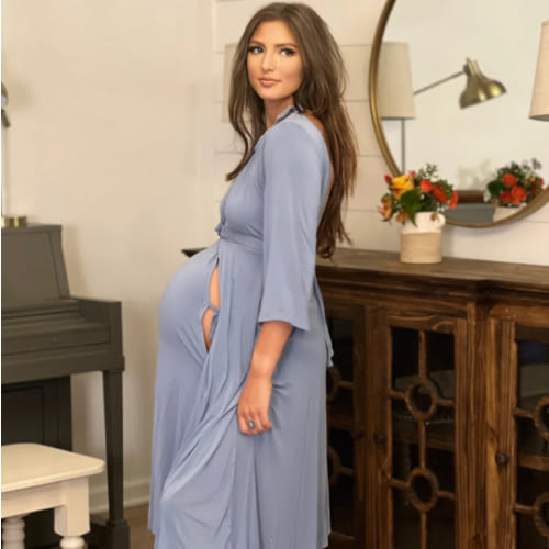 Lila Labor & Postpartum Gown in Periwinkle Blue