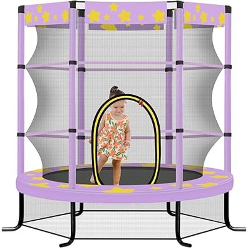 Merax 55" Trampoline for Kids, 5FT Indoor & Outdoor Mini Trampoline with Safety Enclosure Age 1-8