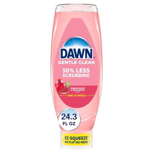 Dawn Gentle Clean EZ-Squeeze Dish Soap, Dishwashing Liquid, Pomegranate & Rose Water, 24.3oz