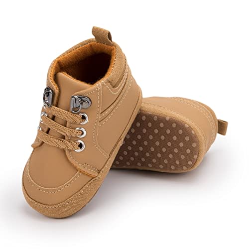 Bellocasa Baby Boys Girls Shoes Infant High-Top Ankle Sneakers Non-Slip Soft Sole Toddler Prewalker Newborn First Walkers Crib Shoes