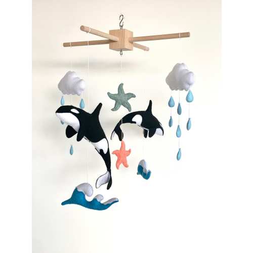 Mobile orcas. Nursery decoration