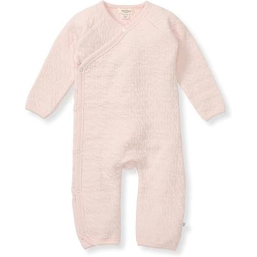 Burt's Bees Baby Baby Girls Romper - 100% Organic Cotton, One-Piece Shortall Girl Outfit for Sizes Newborn to 24 Months