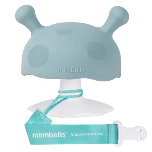 Baby Teething Toys for 3-12 Months+,Silicone Mombella Baby Teether with Suction Base,Soft & Easy to Grasp for Teething Relief,Safe & Comfortable Teether Toys for Sucking Needs,BPA Free (Iron Green)