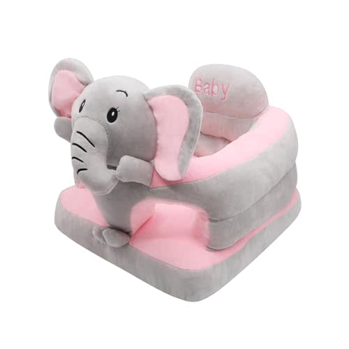 vocheer Sit Me Up Floor Seat for Baby Chair for Sitting Up Support Seat Sofa Plush Animal Shaped Baby Learning to Sit Chair for 3-24 Months Girls and Boys, PP Cotton Full Filling,Elephant