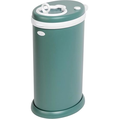 Ubbi Stainless Steel Diaper Pail, Odor Locking, No Special Bag Required, Award-Winning, Registry Must-Have, Open Water