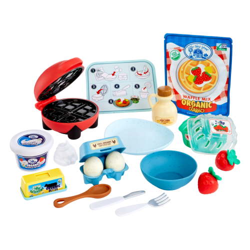 Little Tikes Creative Chefs Waffle Kit with Make-It Mix Play Sand, 18 Accessories, Ages 3+