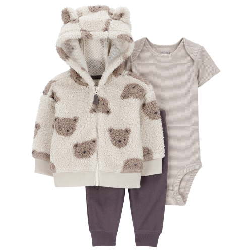 Carter's Child of Mine Baby Boy and Toddler Cardigan Outfit Set, 3-Piece, Sizes 0/3-24 Months