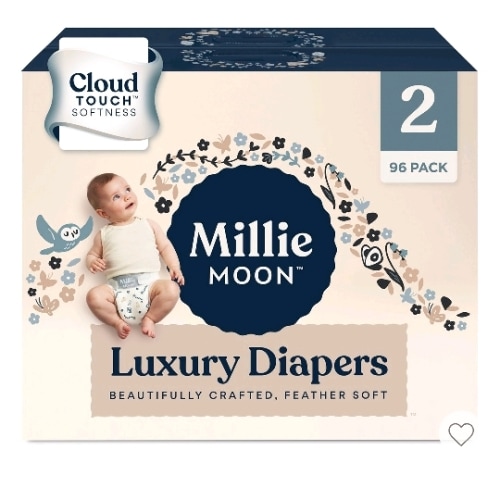 Millie Moon Luxury Diapers Size 2 - 96ct : Target