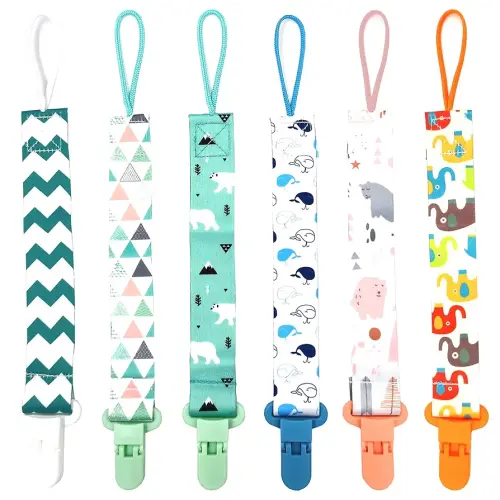 OnlyBP® Set 6 Baby Pacifier Holder Clip - Pacifier Clip for Boys and Girls Fits for Most Pacifiers - Protects Your Baby - Binkie Styles & Baby Teethers & Toys and Gift