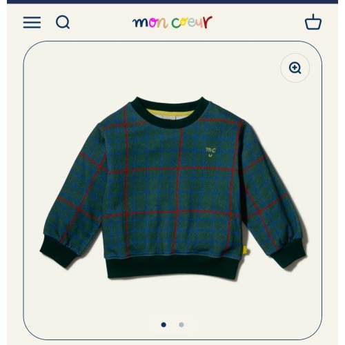 Recycled Cotton Grid Baby Sweatshirt
