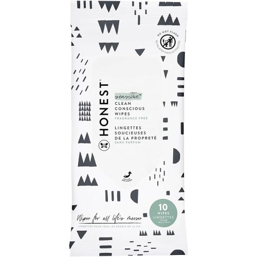 The Honest Company Clean Conscious Unscented Wipes | Over 99% Water, Compostable, Plant-Based, Baby Wipes | Hypoallergenic for Sensitive Skin, EWG Verified | Pattern Play, 576 Count