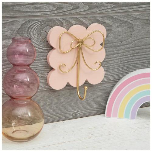 Gold Bow Wood Wall Hook