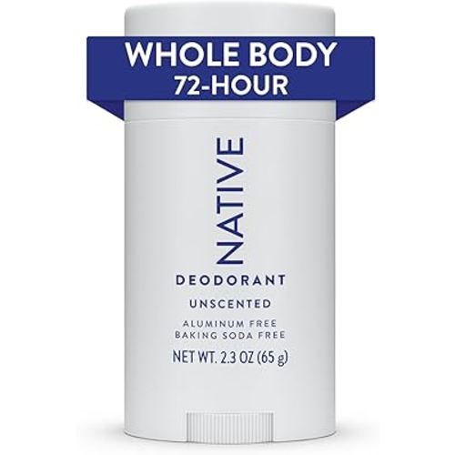 Native Whole Body Deodorant Stick Contains Naturally Derived Ingredients, Deodorant for Men and Women | 72 Hour Odor Protection, Aluminum Free with Coconut Oil and Shea Butter | Unscented