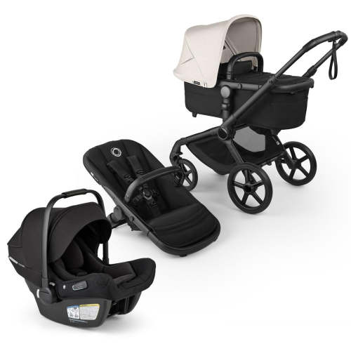 Bugaboo Fox 5 Renew + Turtle Air Shield Travel System Bundle - Black / Heritage Black / Misty White