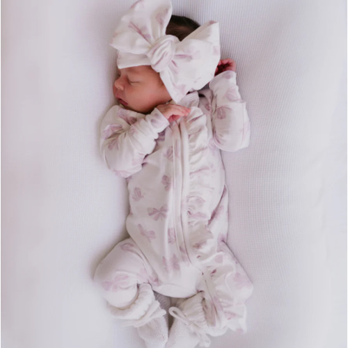 Frill Zip Romper | Lilac Butterflies – Little and Fern