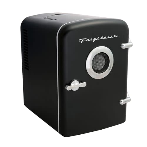 Frigidaire EFMIS151 Mini Portable Compact Personal Home Office Fridge Cooler BUILT IN SPEAKER, 4L Capacity, Chills Six 12 oz Cans, 100% Freon-Free & Eco Friendly