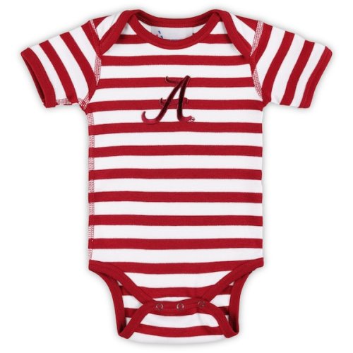 Alabama Crimson Tide Two Feet Ahead Newborn & Infant Stripe Shoulder Bodysuit - Crimson