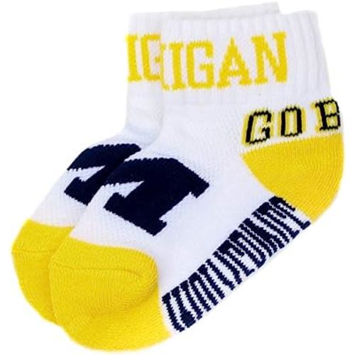 NCAA Michigan Wolverines Unisex Michigan Baby Qtr Sockmichigan Baby Qtr Sock, Blue, Bax 12-24 Months