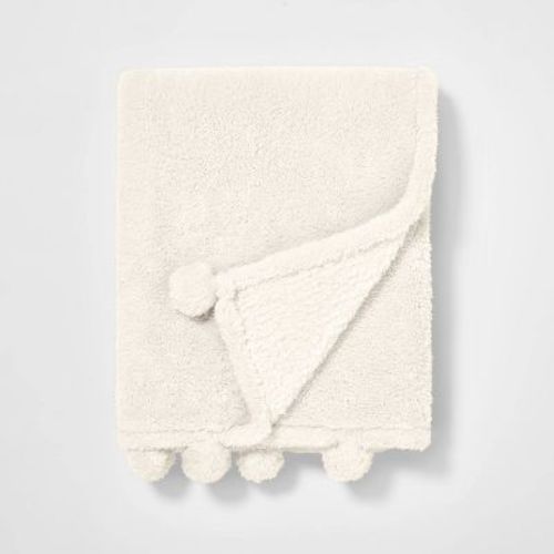 Teddy Bear Plush Kids' Throw Cream - Pillowfort™
