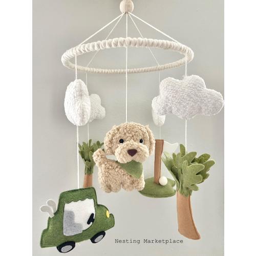 Baby Crib Mobile- Golf mobile,Golf nursery decor - goldendoodle mobile-Mobile- Custom Pets Mobile - cute  mobile - personalized pet mobile