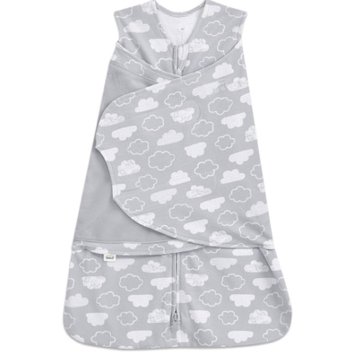 HALO 100% Cotton Sleepsack Swaddle, 3-Way Adjustable Wearable Blanket, TOG 1.5, Clouds, Small, 3-6 Months